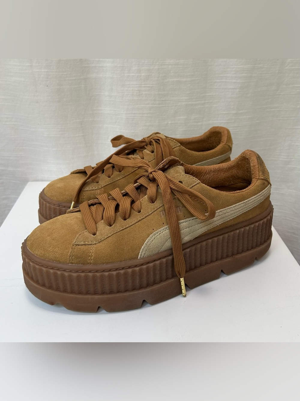 Puma x Fenty‎ by Rhianna Platform Suede Lace-Up Sneakers in Brown
